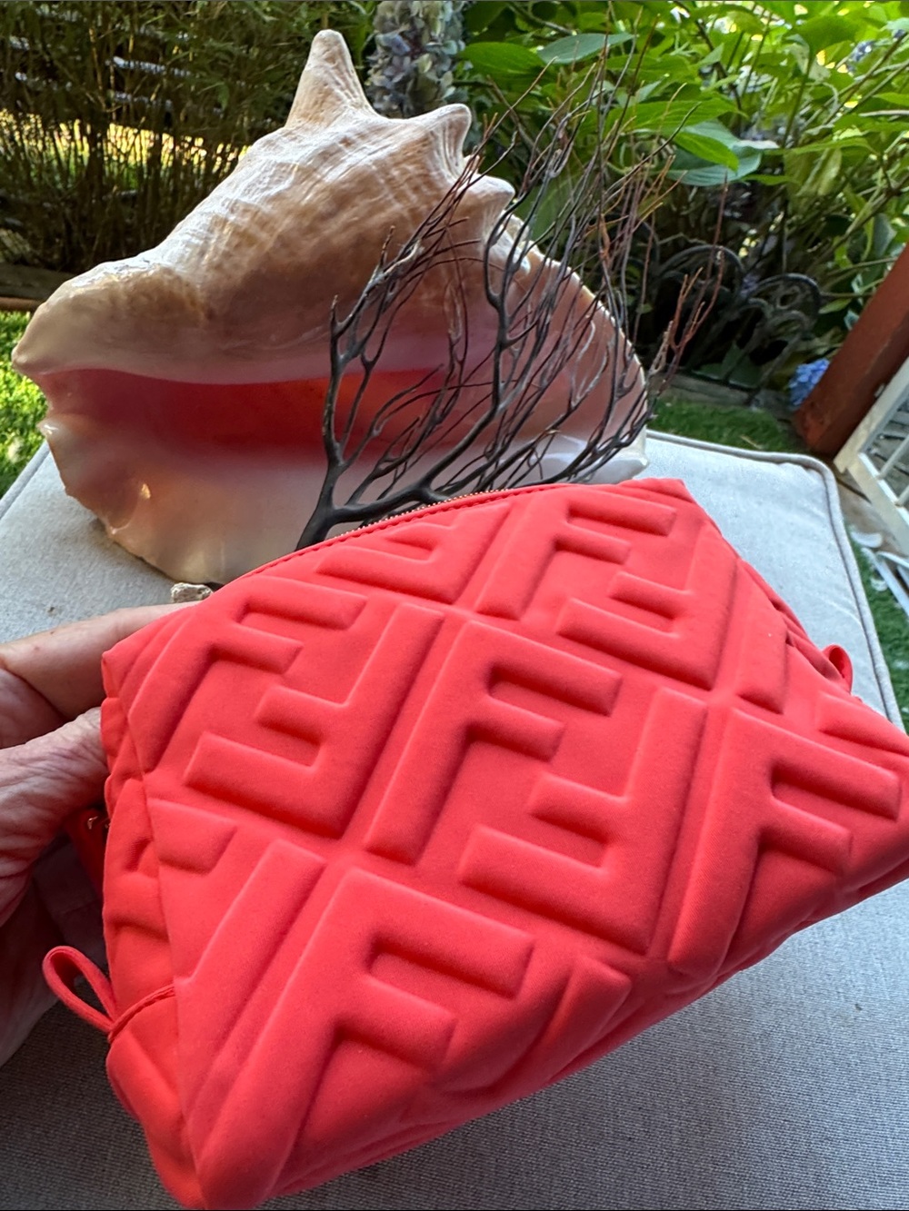 Fendi Coral Small Quilted Women's Cosmetic Bag - Stylish Everyday Pouch